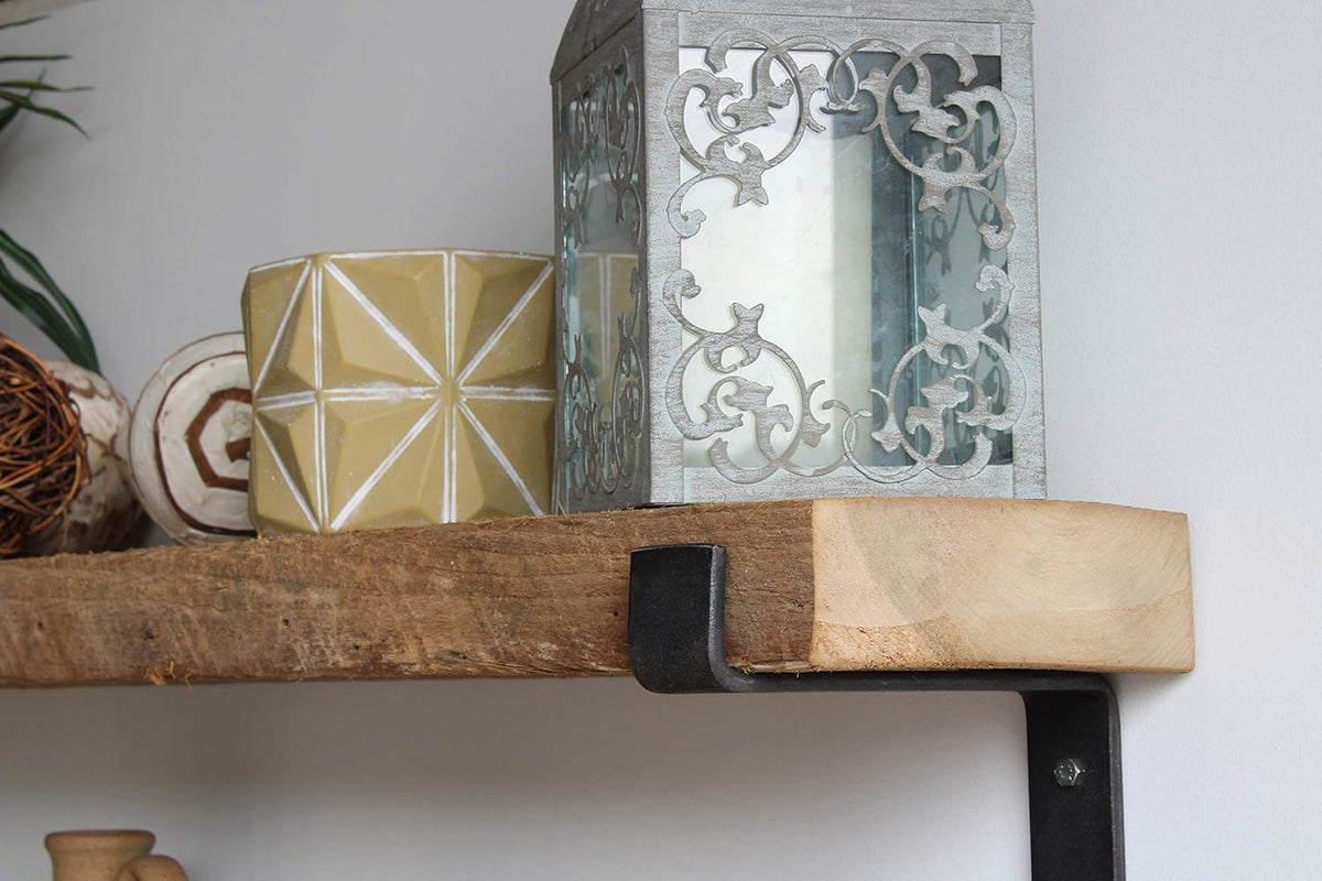 Reclaimed Wood Accent Shelves, Set of Two, 24 Inches F12341