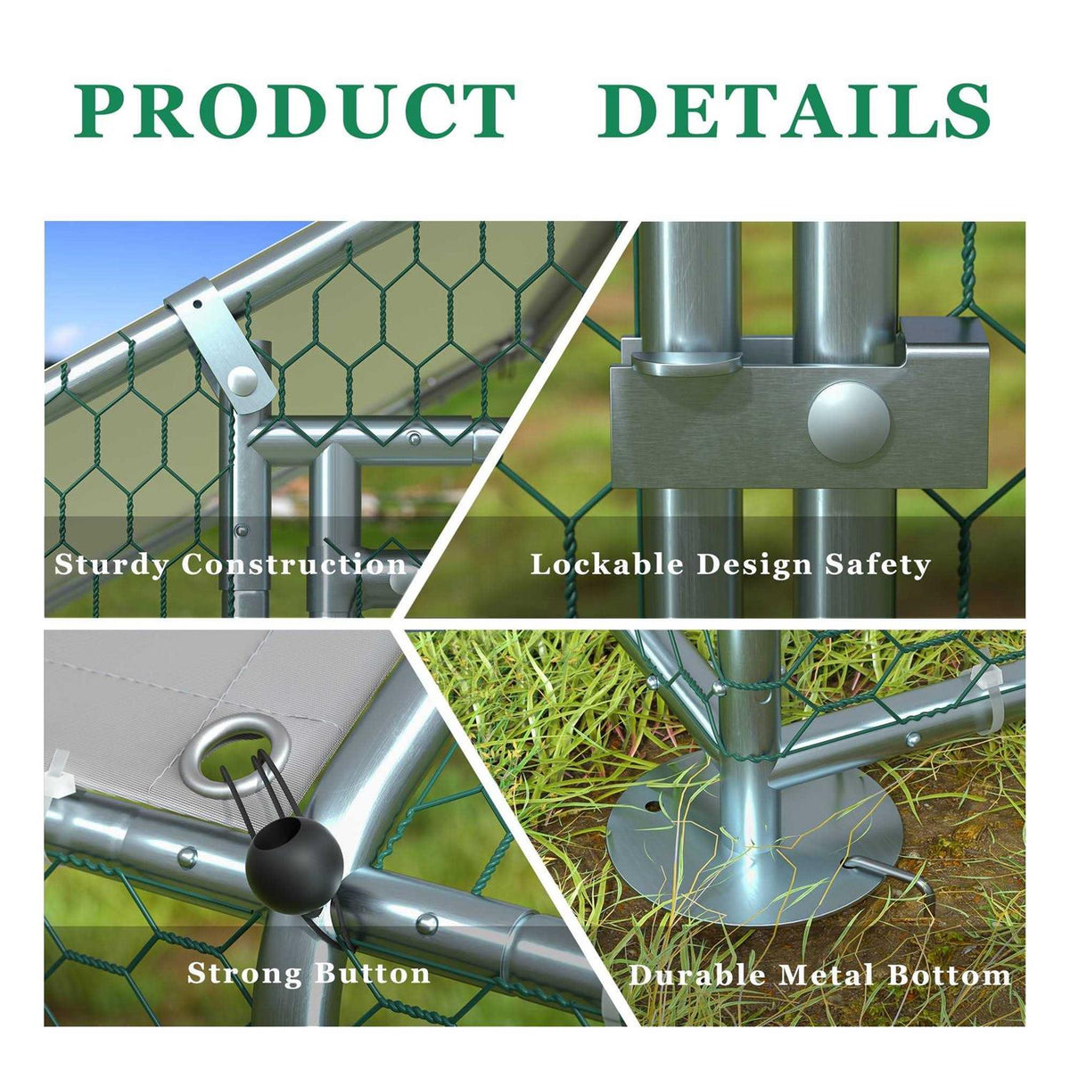 Extra Large Metal Chicken Coop with Waterproof and Anti-Ultraviolet L34863