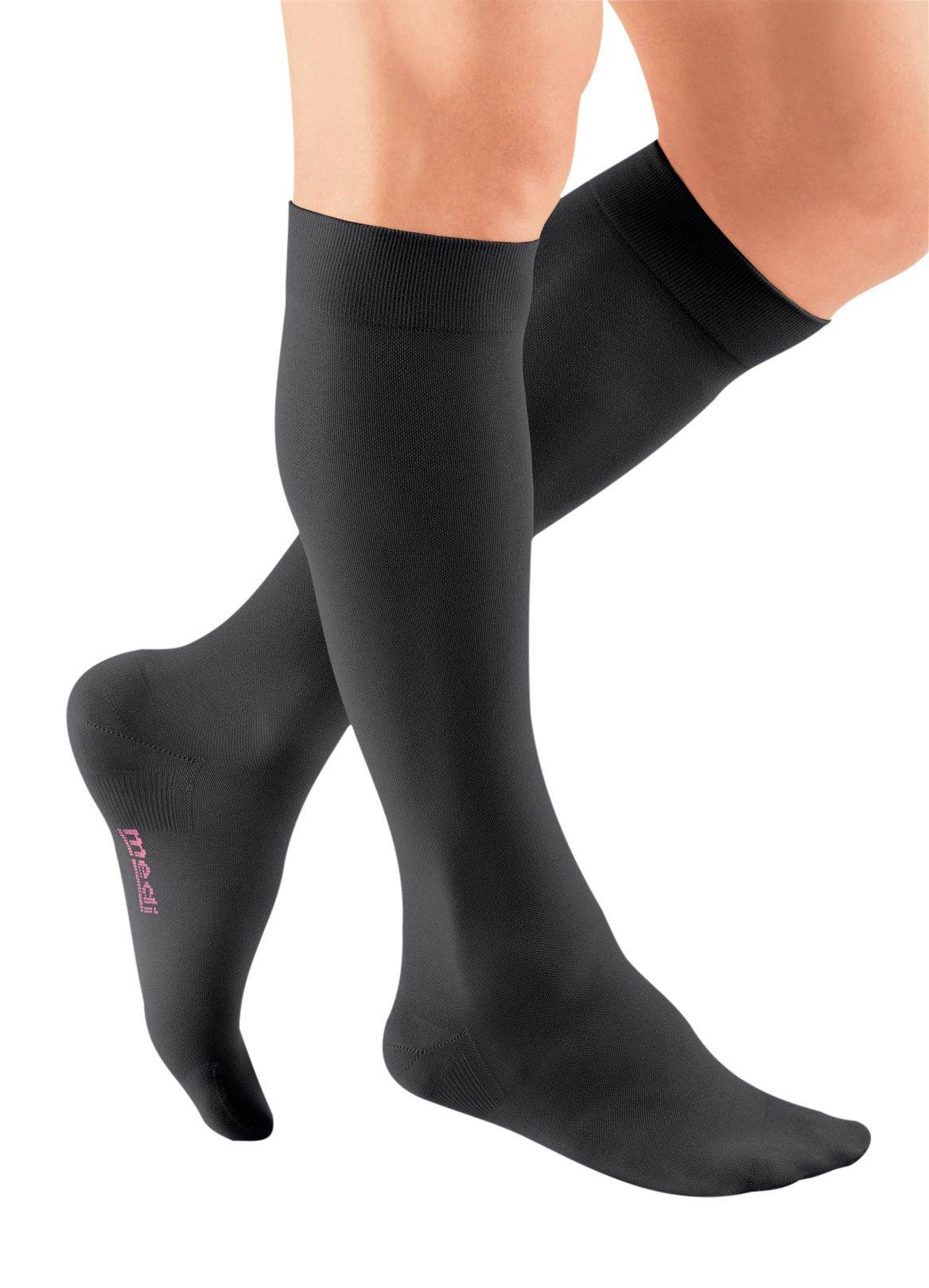 Beige Calf High Closed Toe Compression Stocking C96377