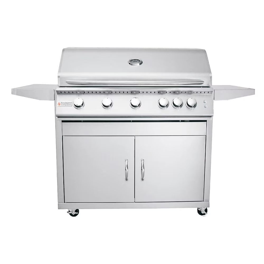 40-Inch 5-Burner Propane Gas Grill With Rear Infrared Burner & Grill Lights L768898
