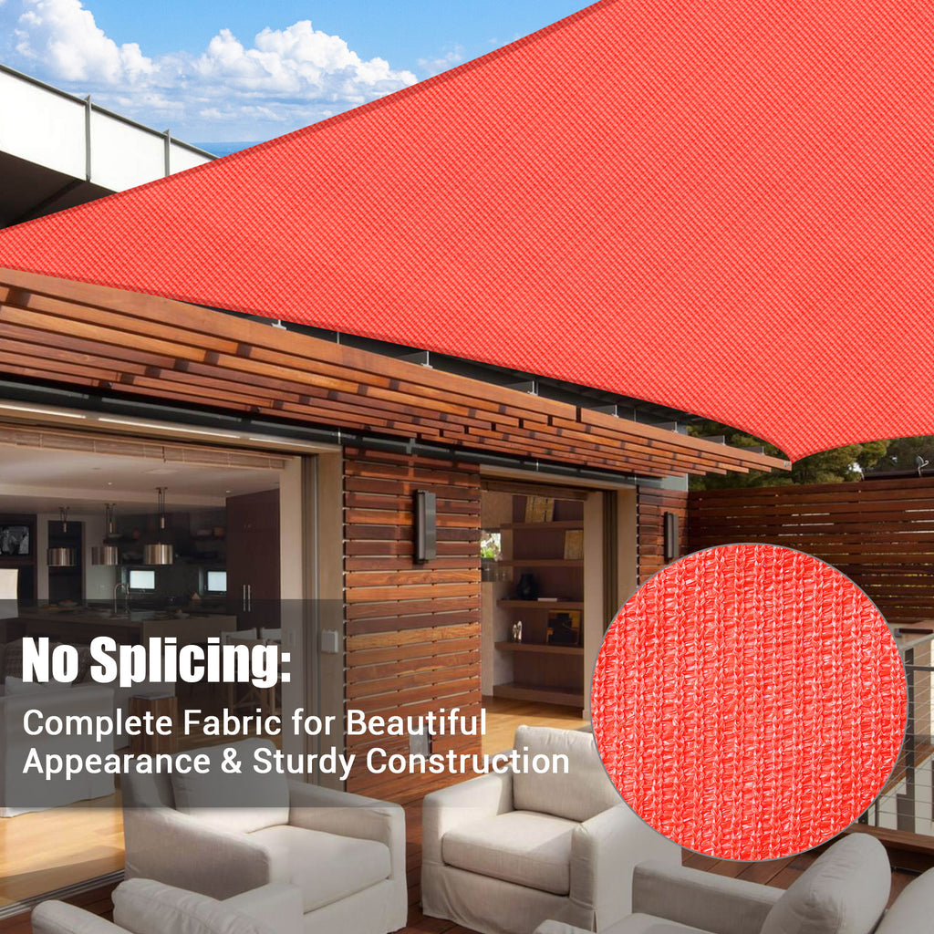 Watermelon Red 20x16Ft Rectangle Sun Shade Sail C1349