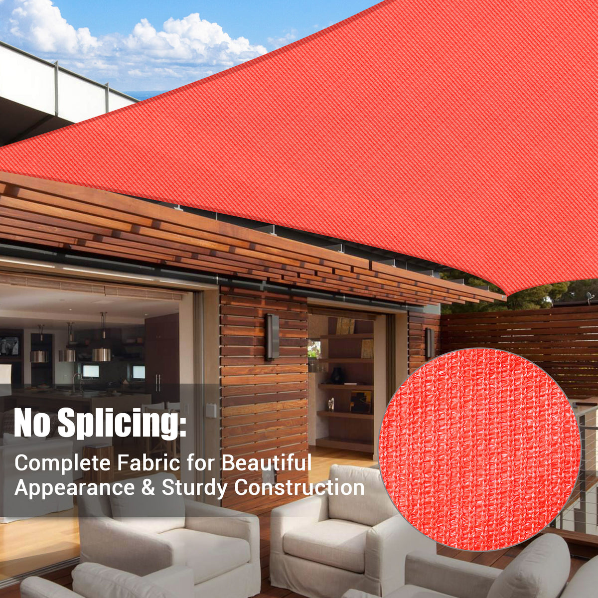 Watermelon Red 20x16Ft Rectangle Sun Shade Sail C1349