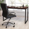 47 Inch Computer Desk with Red Mahogany Wood Grain Finish D1808