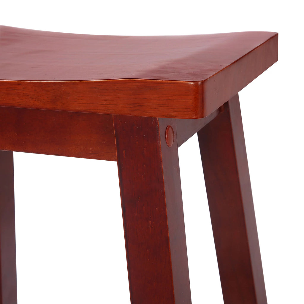 29 Inch Saddle Bar Stools Set of 2 Solid Wood Cherry P87648