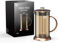 French Press Coffee & Milk Frother 34oz Heat Resistant Borosilicate Glass W523