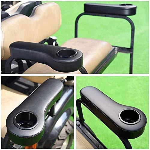 Black Golf Cart Rear Seat Kit with Cup Holder C495018