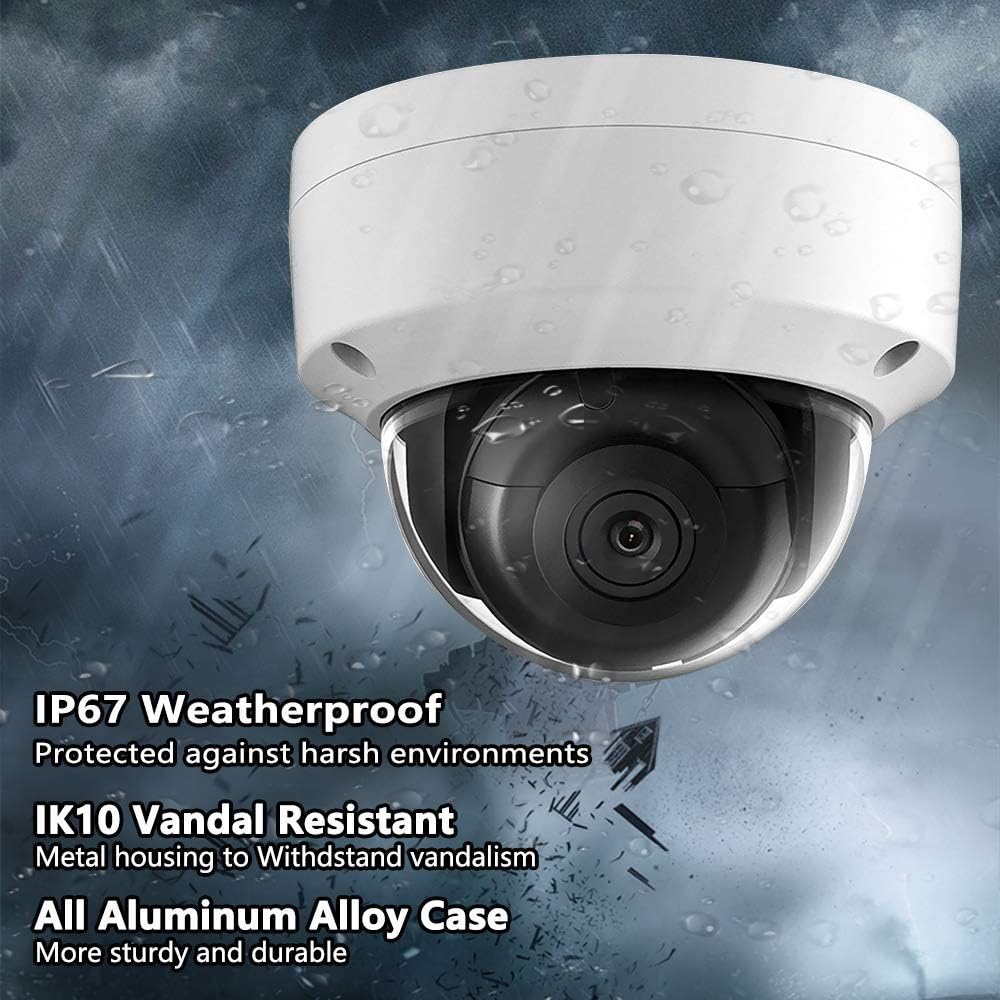 5MP PoE Dome IP Security Camera IR Night Vision Weatherproof 2.8mm Lens H510