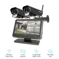 Security Camera System with 7 Display Monitor and 2 Night Vision Cameras, 32GB SD Card Recording T4235