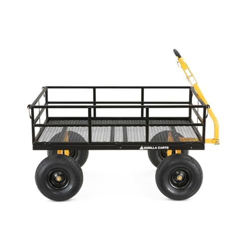 Gray Heavy Duty Steel Mesh Utility Wagon Cart L4528