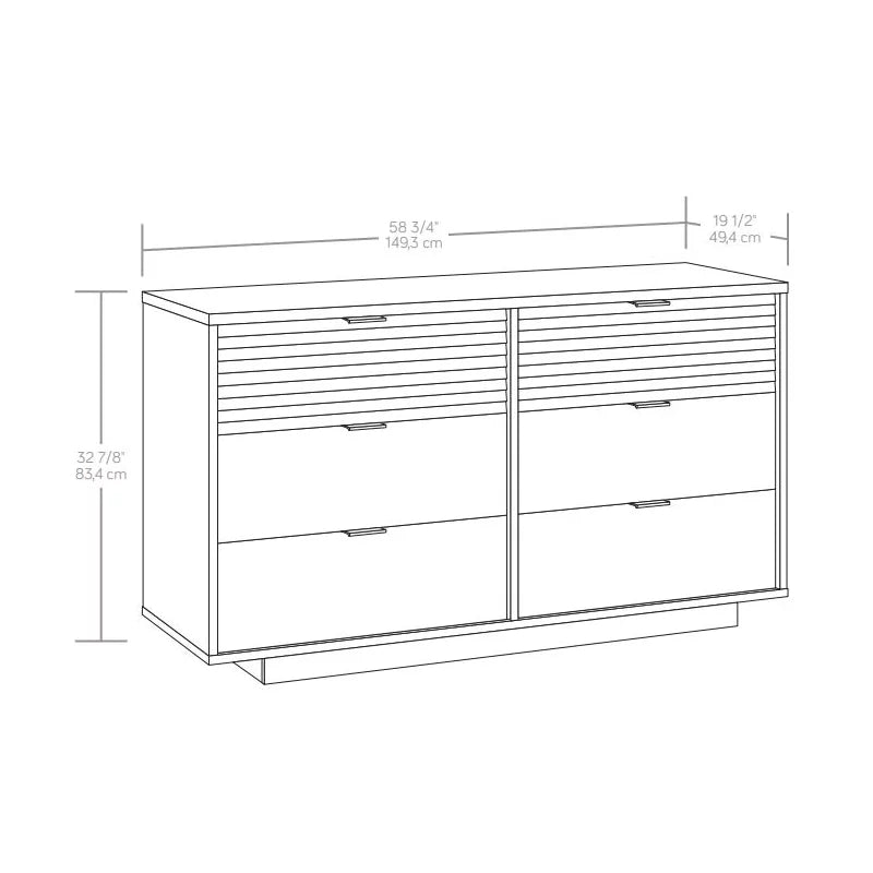 Oak 6 Drawer Engineered Wood Dresser L7833