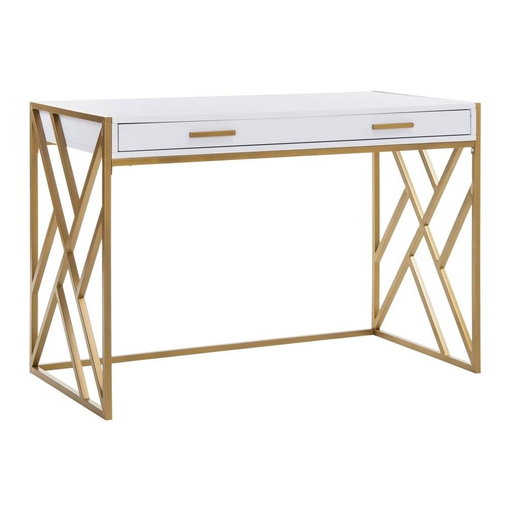 White 1 Drawer Desk E487