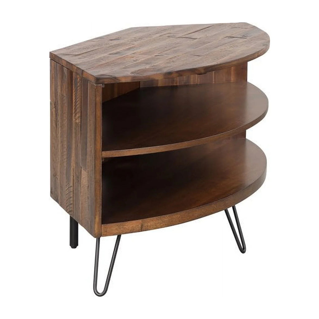 Brown Acacia Wood Corner Media Stand S54238