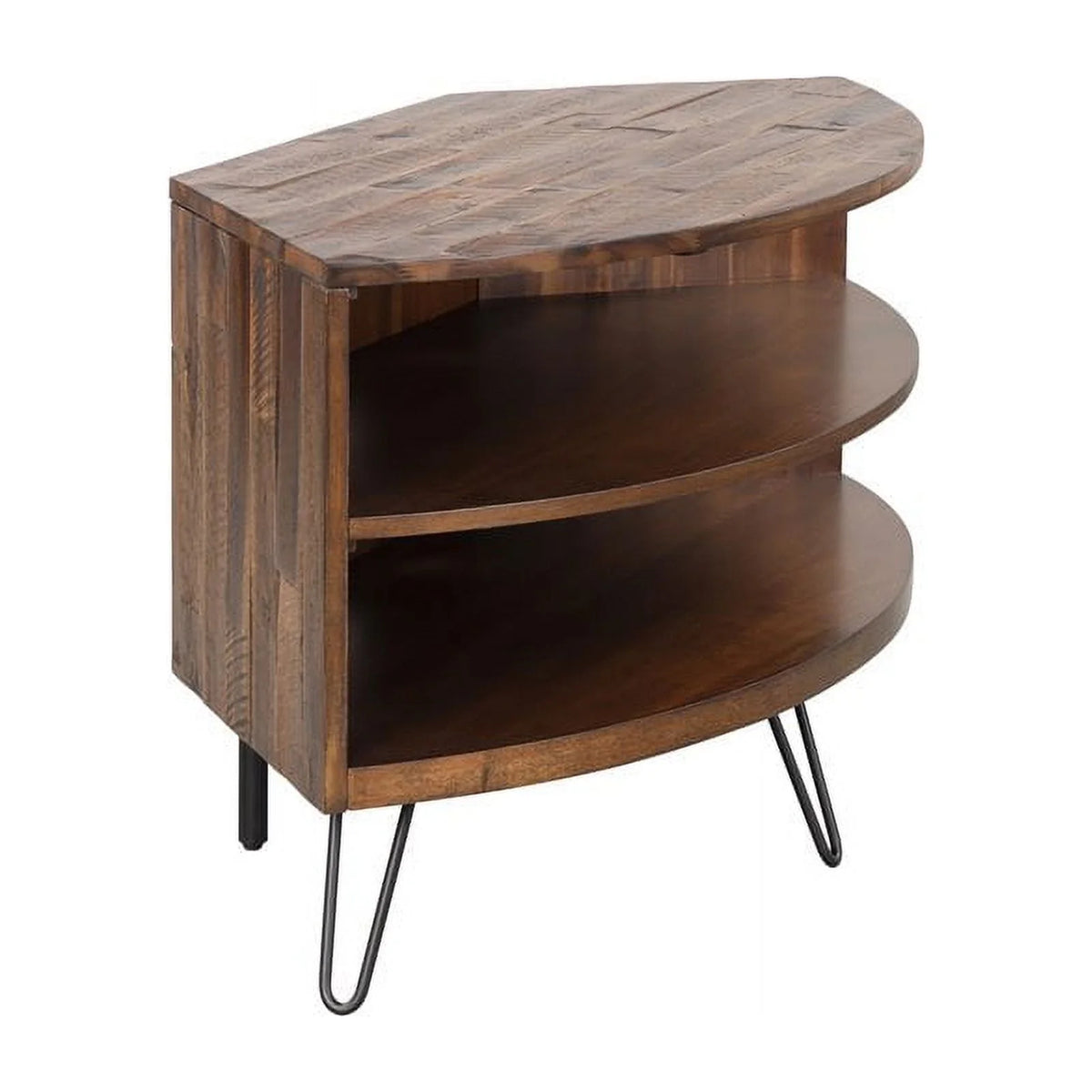 Brown Acacia Wood Corner Media Stand S54238