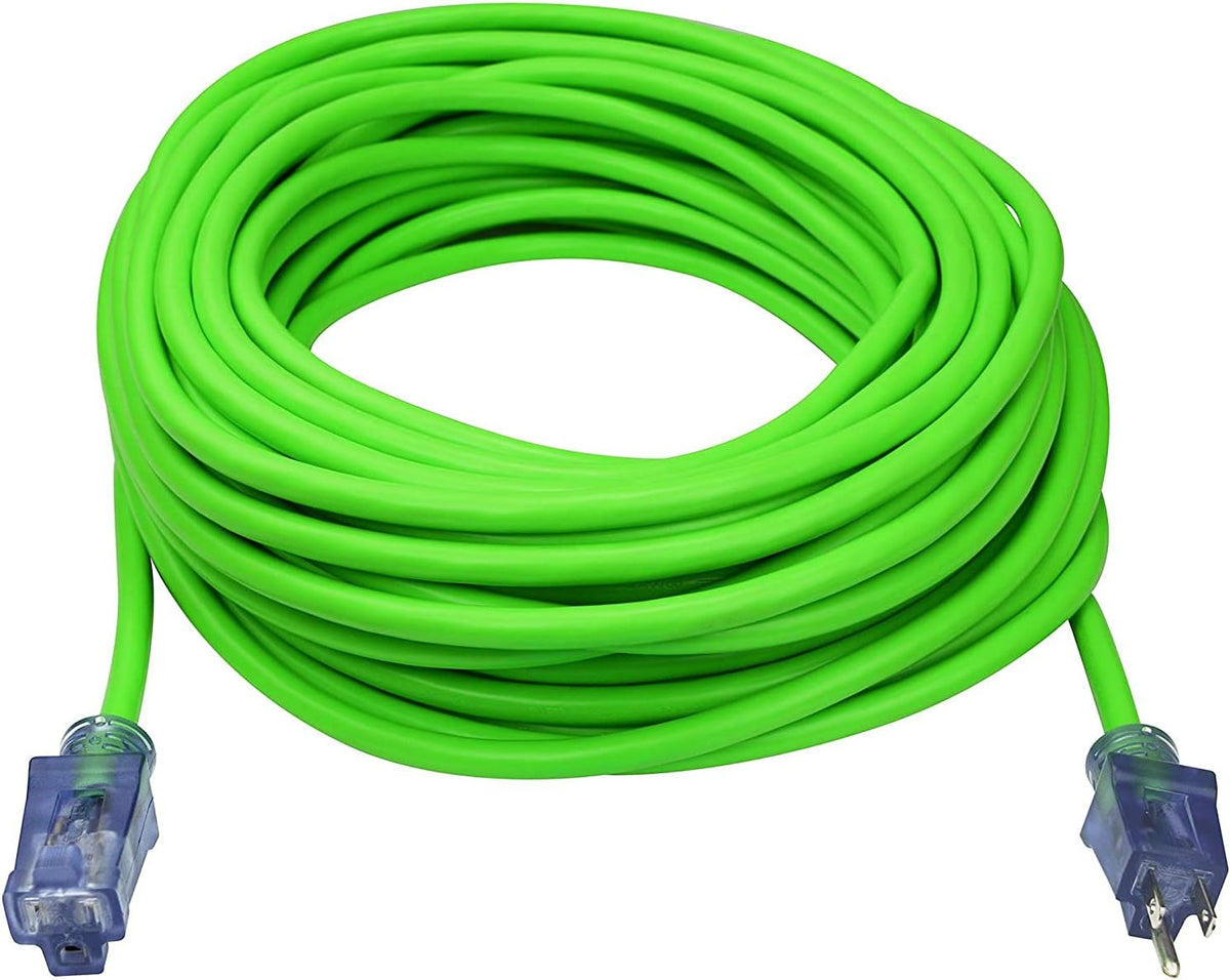 50 ft 3 Outlet Heavy Duty Outdoor Extension Cord 12/3 SJTOW Yellow L79170