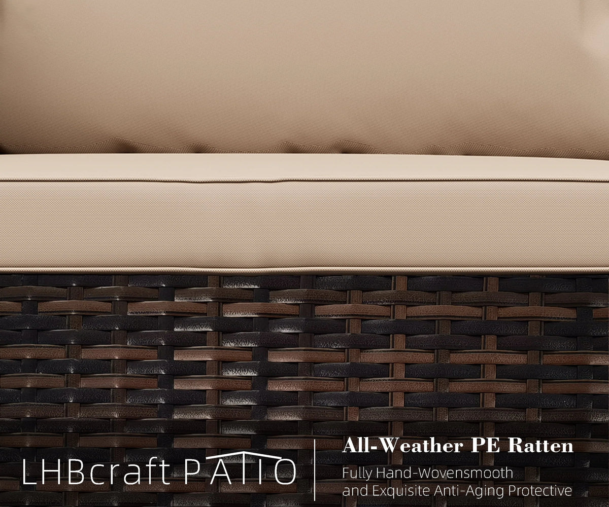 4-Piece Rattan Wicker Patio Furniture Set with Cushions V11229
