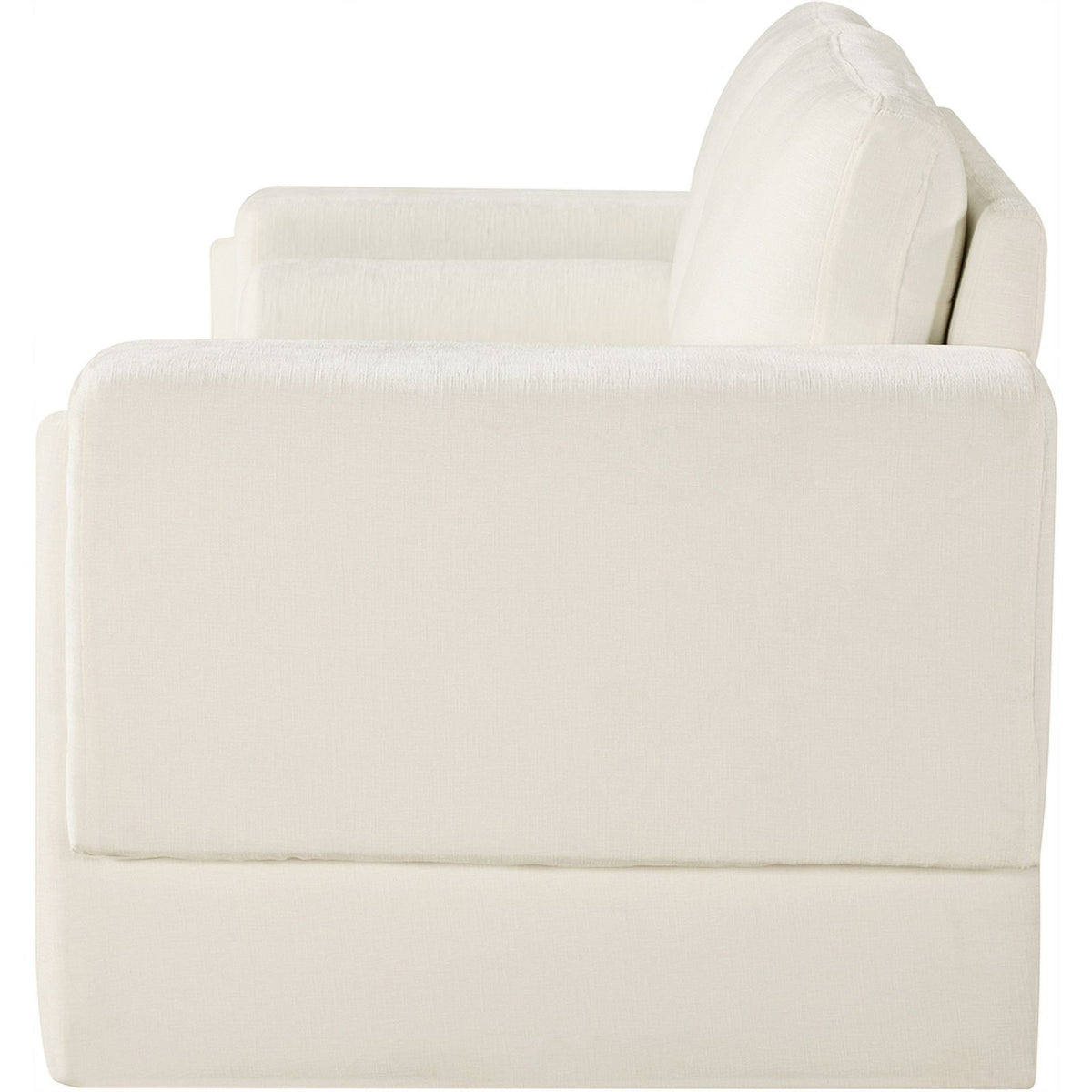 Cream Chenille Fabric Loveseat J565