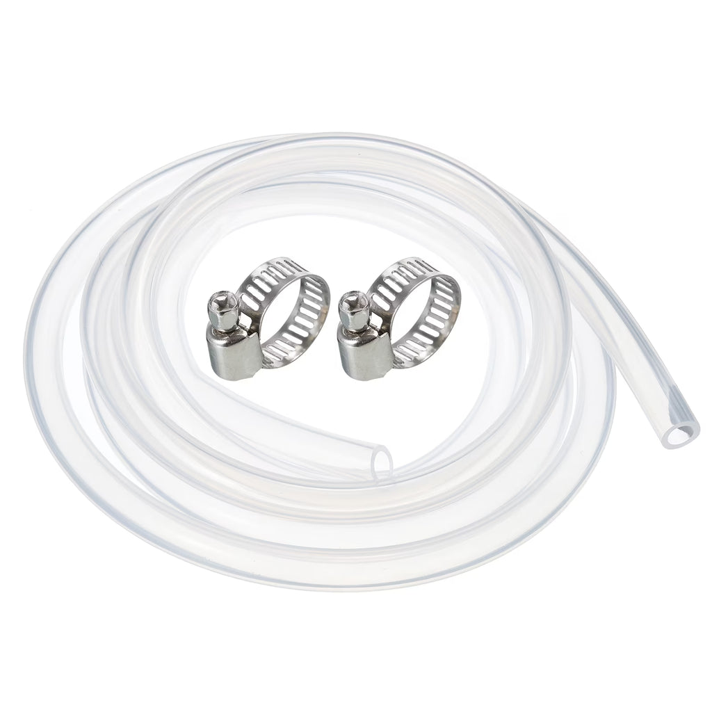 Silicone Rubber Tubing 12mm ID 18mm OD 10ft Clear with Clamp B56050