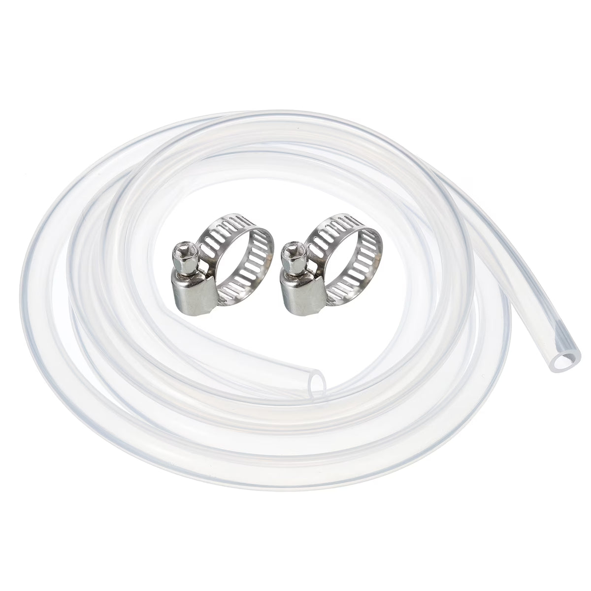 Silicone Rubber Tubing 12mm ID 18mm OD 10ft Clear with Clamp B56050