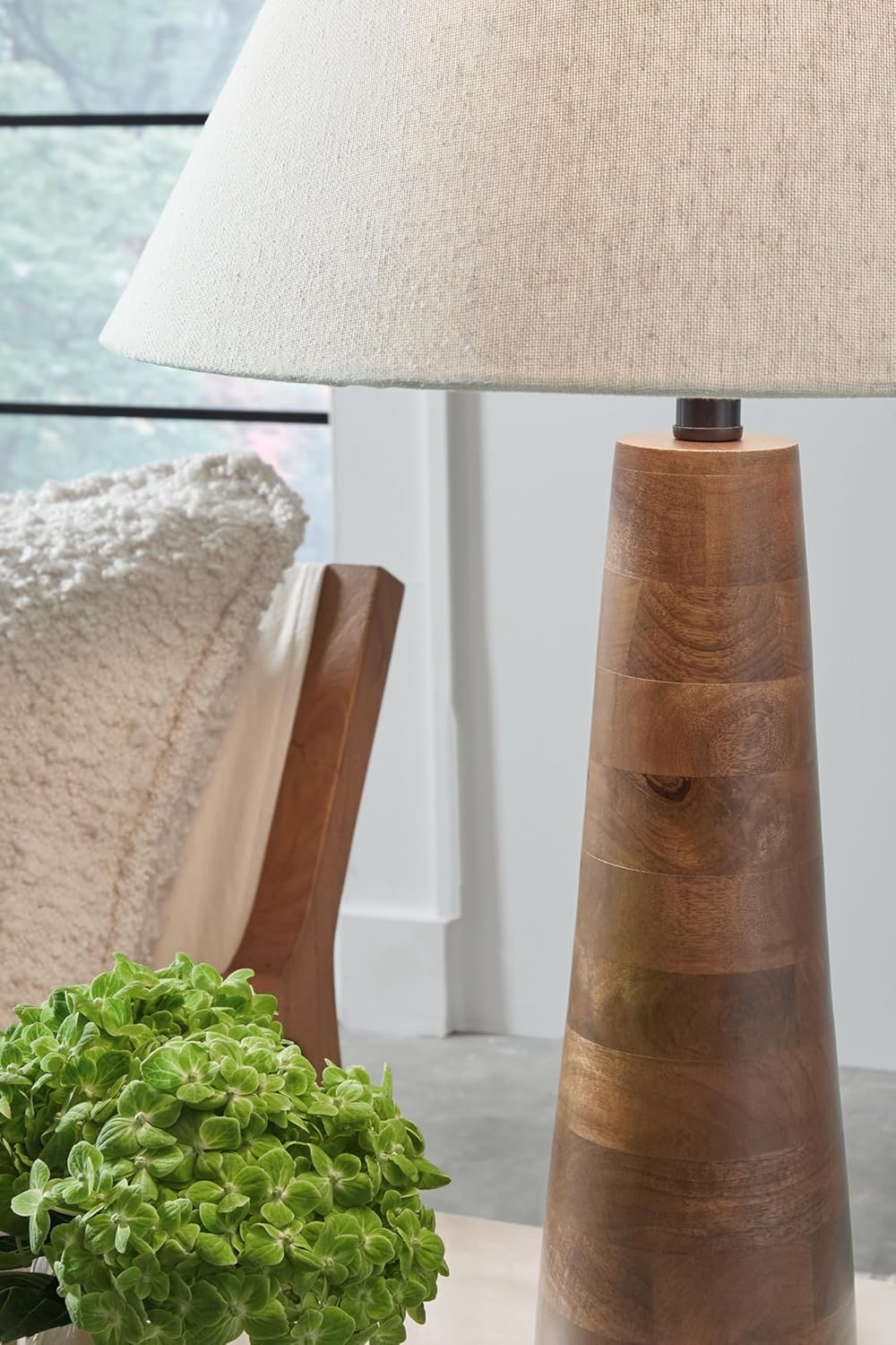 Light Brown Wood Table Lamp with 3-Way Switch A160798