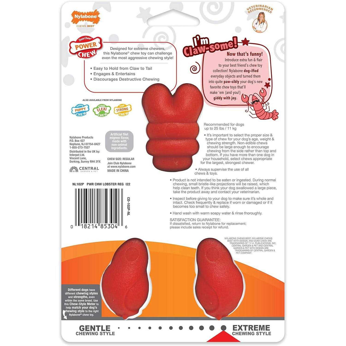 Power Chew Lobster Dog Toy Filet Mignon Z803402