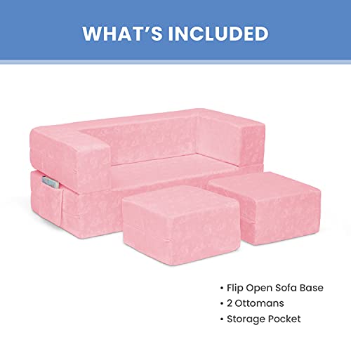 Grey Modular Foam Sofa with 2 Ottomans V4946