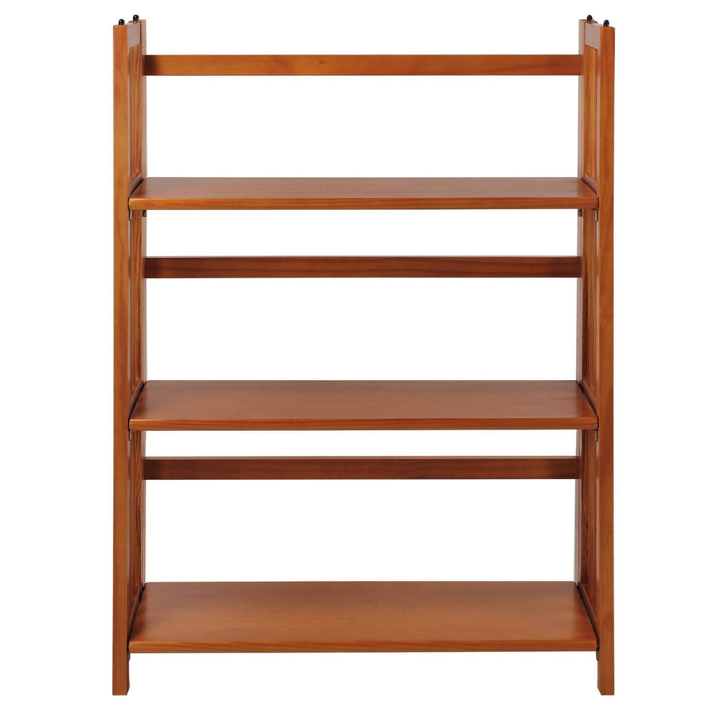 3 Shelf Folding Stackable Bookcase Chestnut R6854