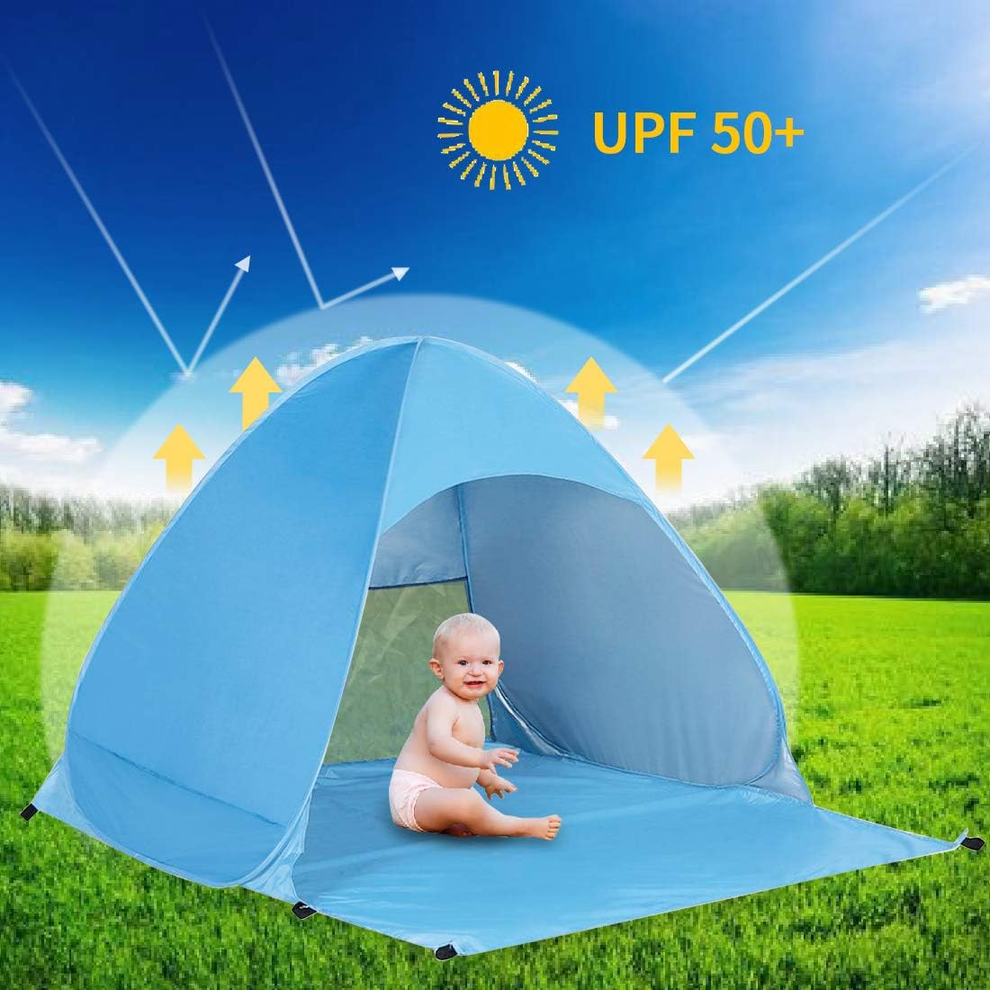 Pop Up Beach Tent for 1-3 Person UPF50+ Waterproof G81740
