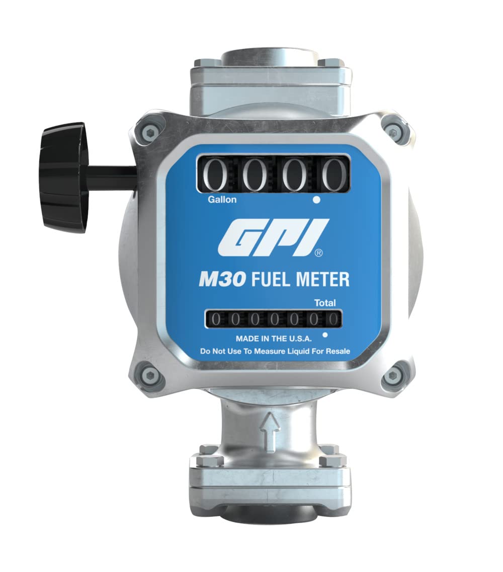 Mechanical Fuel Meter in litres, 19 to 114 L/min, 1 NPT Inlet/Outlet J466