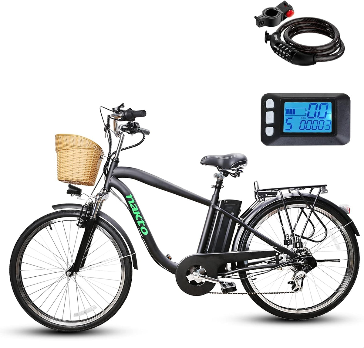 26'' Electric Bike 250W/350W Brushless Motor 10.5Ah Removable Lithium Battery Y84641
