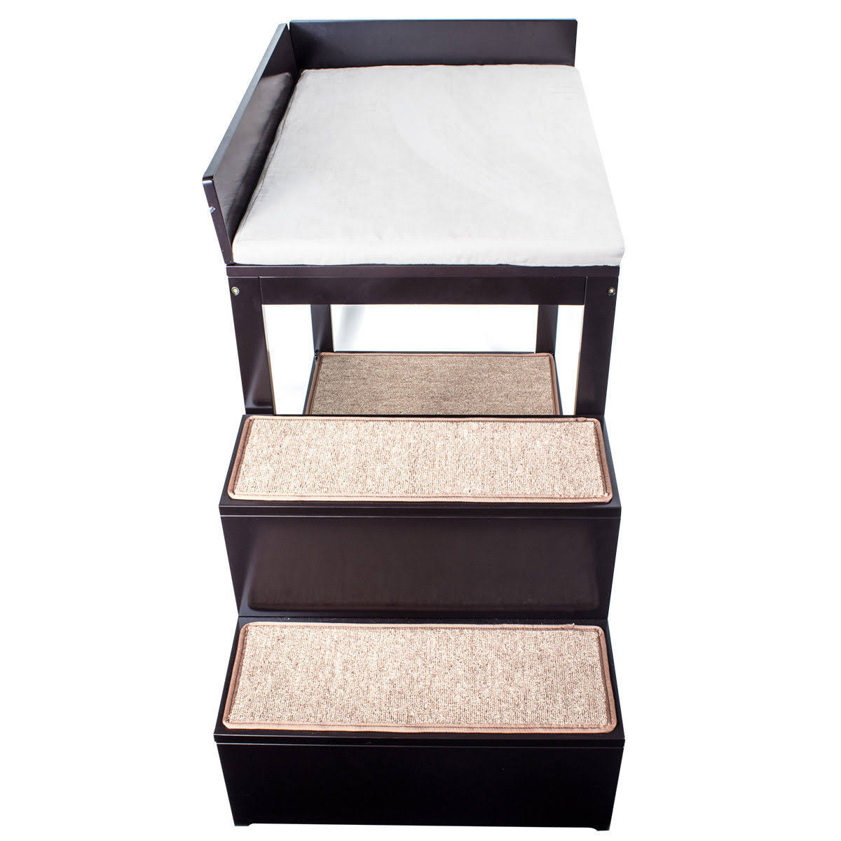 Brown Multi-Level Bed and Step System for Dogs Cats U618