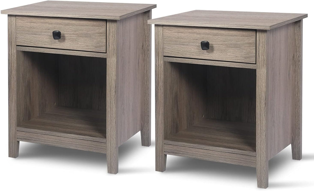 Set of 2 Wood Nightstands with Drawers X815