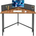 Walnut Oak Corner Computer Desk J408