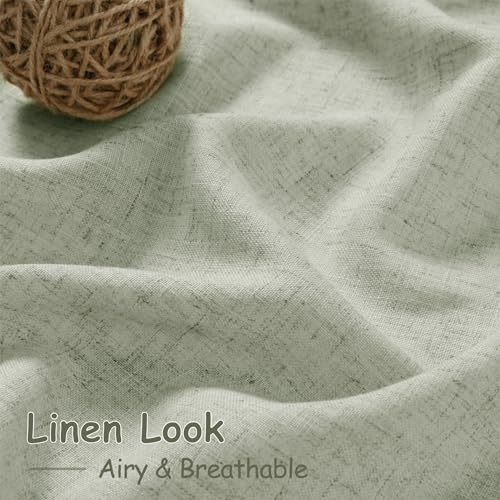 Beige Semi Sheer Linen Textured Tier Curtains 36 Inch Length 2 Panels H5080