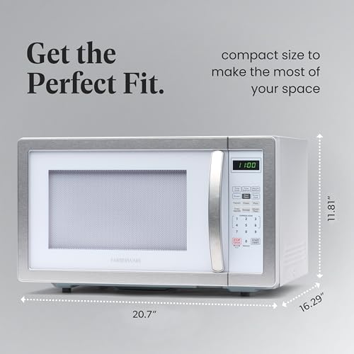 1000 Watts 1.1 cu ft Black Stainless Steel Microwave Oven F245
