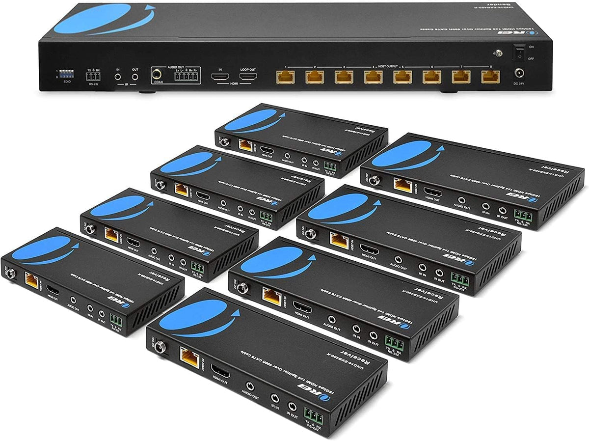 1x8 HDMI Extender Splitter HDBaseT 4K Over Single Cable CAT6/7 N939007