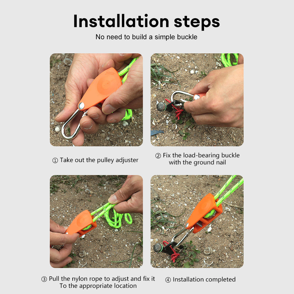 Camping Rope with Ratchet Pulley Guy Lines K196065