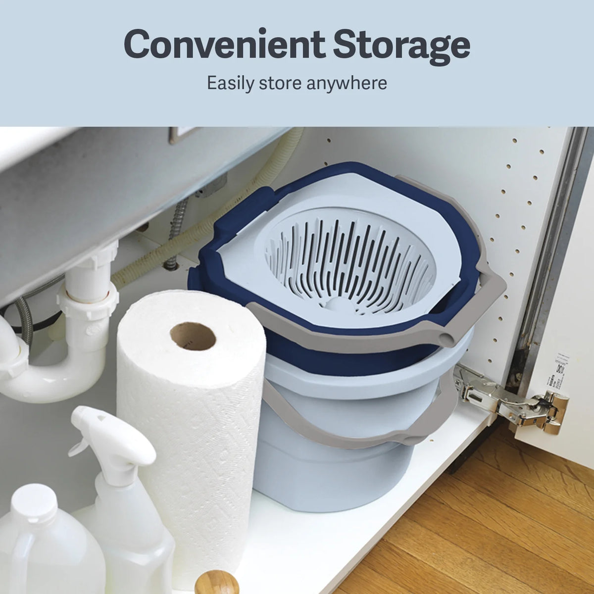 Blue/White Microfiber Spin Mop with 2-Bucket System M536