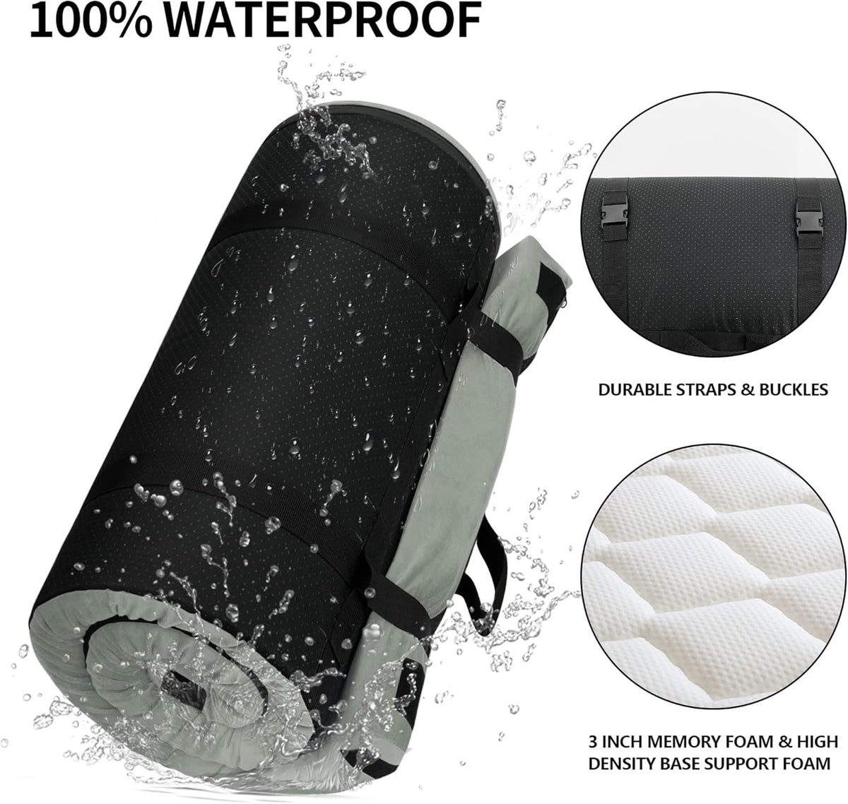 Waterproof Memory Foam Camping Mattress Pad V98708