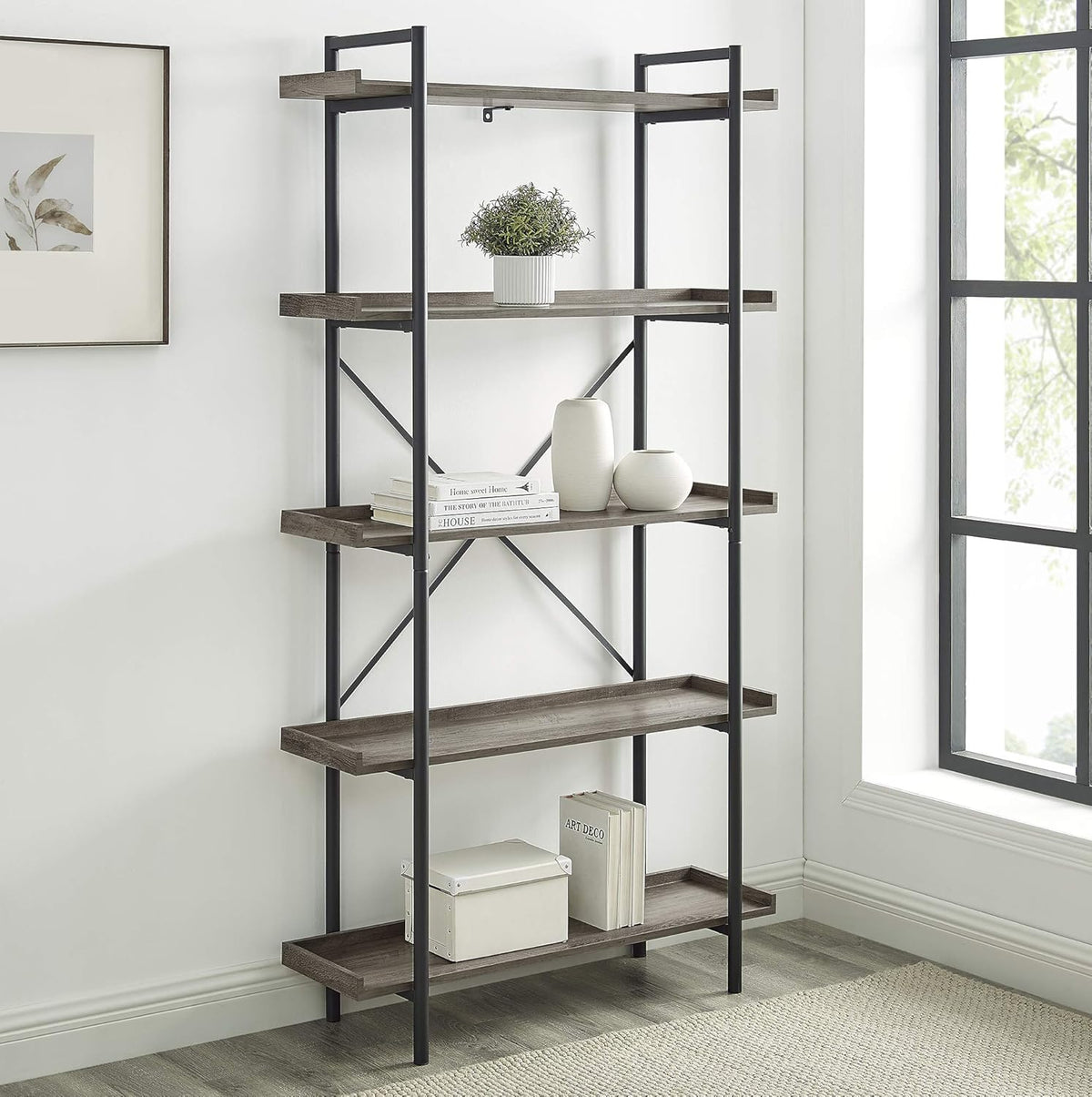 5-Shelf Metal Bookcase N85544