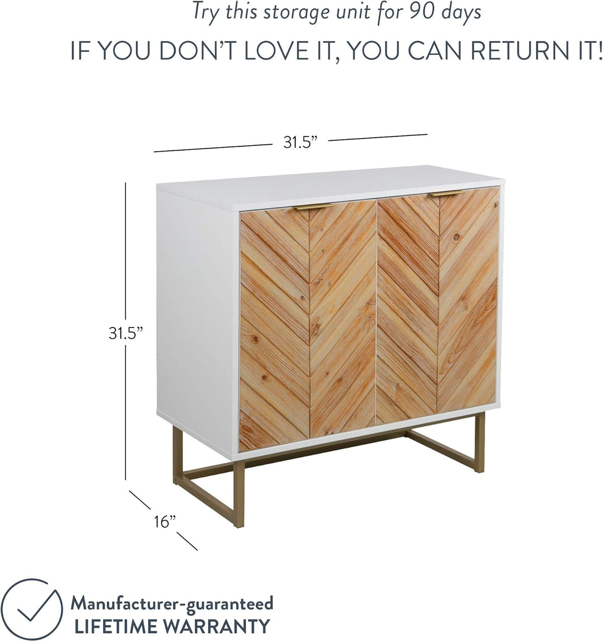 White Free Standing Accent Cabinet with Doors A560