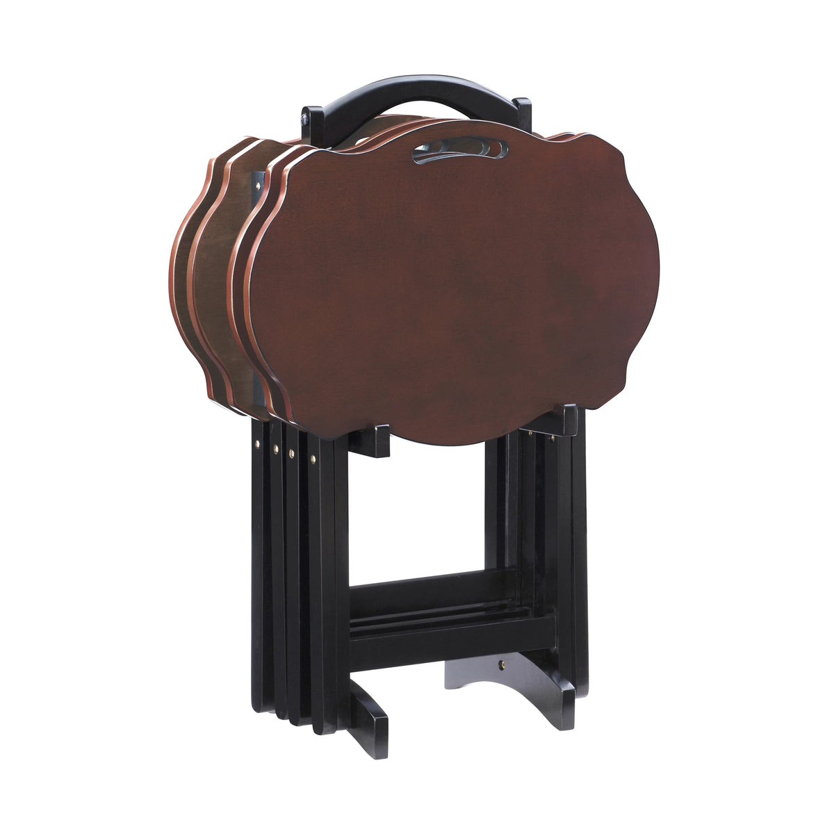 5-Piece Folding Side Table Set, Hazelnut/Black C3491