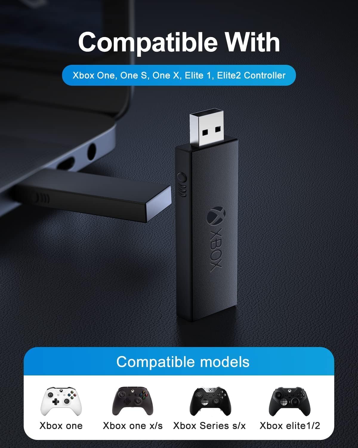 Black Wireless Adapter for Xbox One Controller Z9747