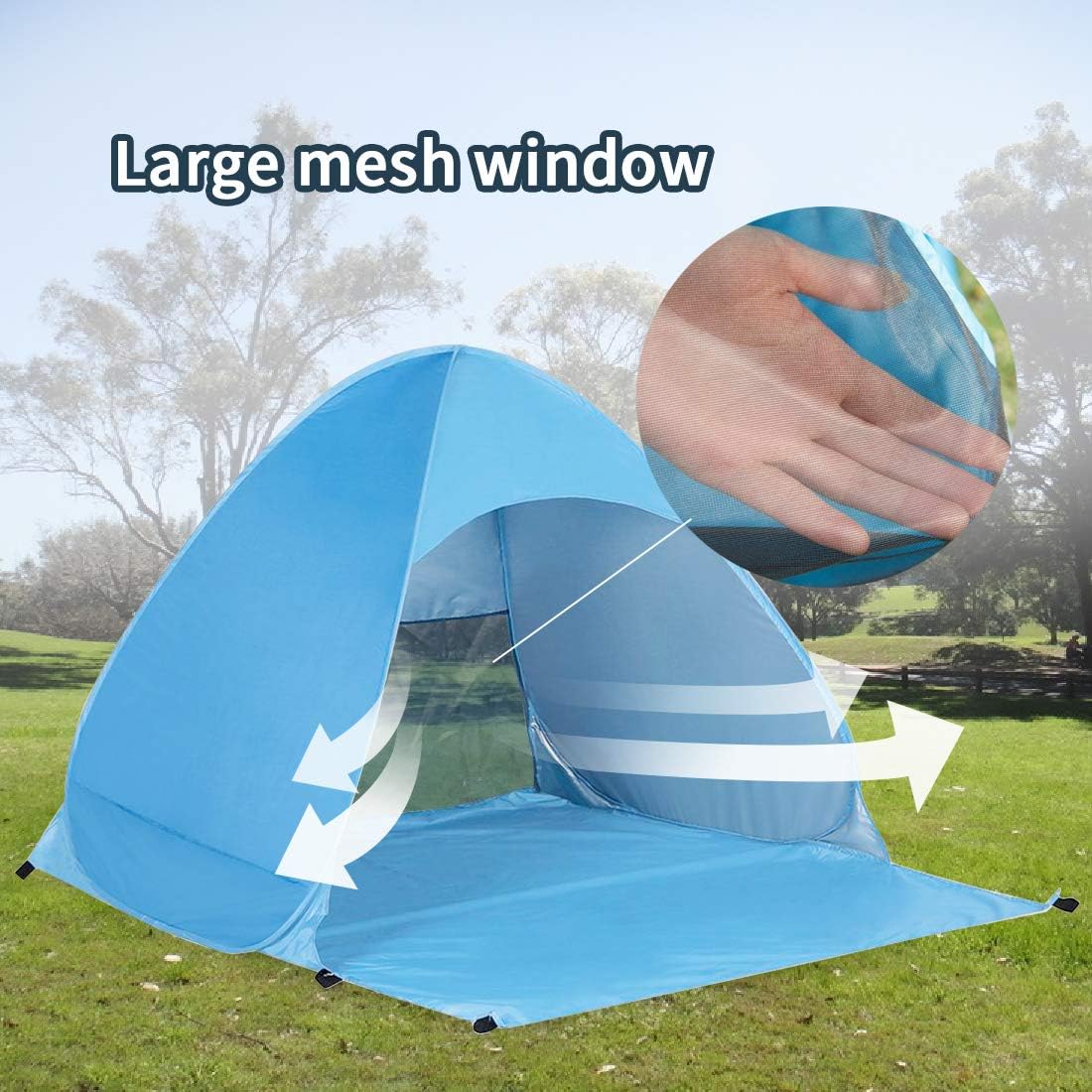 Pop Up Beach Tent for 1-3 Person UPF50+ Waterproof G81740