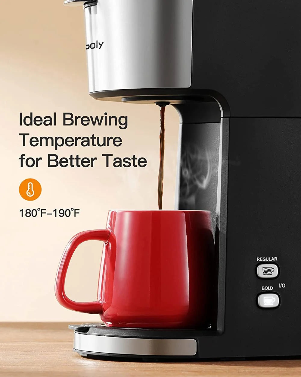 Single Serve Coffee Maker, Classic Black T9287
