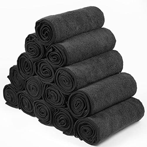 36 Packs Microfiber Absorbent Salon Towels 16 x 28 Inches Gray H79555
