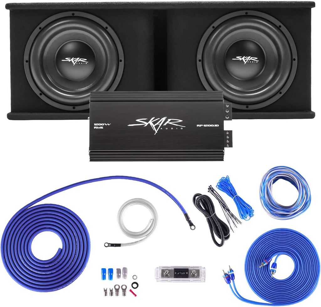 Dual 12" Subwoofer Bass Package with Loaded Enclosure and Amplifier B60091