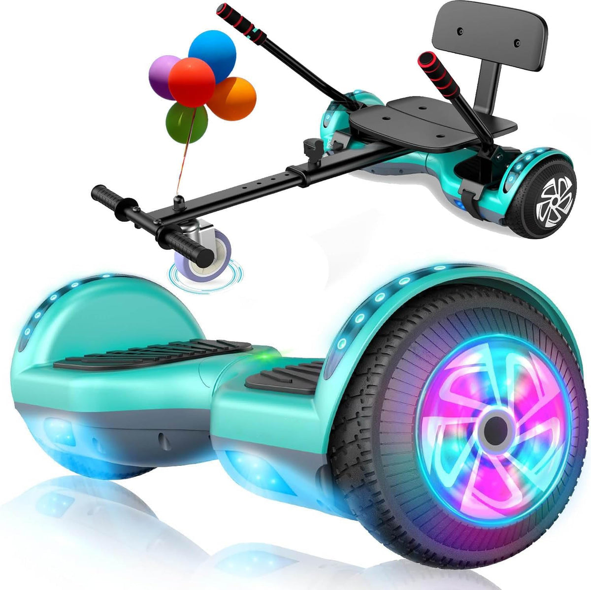 6.5" Self Balancing Scooter with Seat Attachment and Bluetooth LED Lights Z6269
