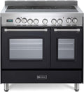 36 Inch All Electric Freestanding Range Double Oven Convection 5 Burners Matte Black V51478