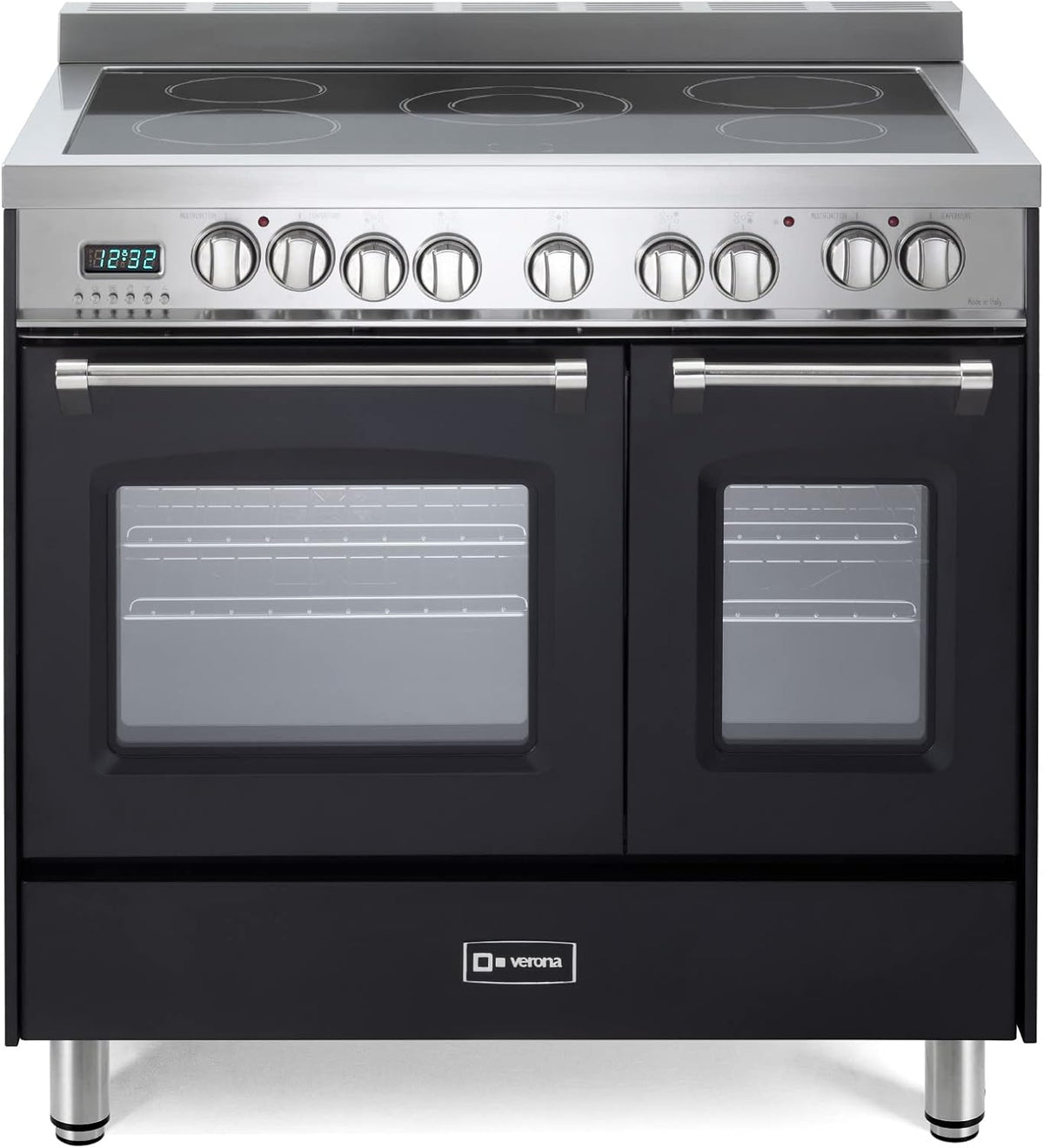 36 Inch All Electric Freestanding Range Double Oven Convection 5 Burners Matte Black V51478