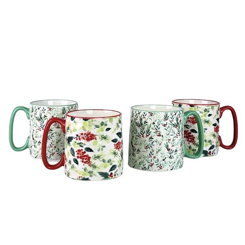 Set of 4 Holly Mug V147